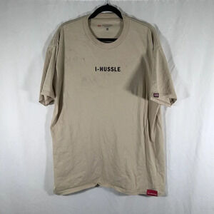 The Marathon Clothing Shirt XL Brown I Hussle Short Sleeve Crew Neck Cotton